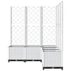 vidaXL Jardinera con Celosía de PP 120x40x136 cm Blanca - Image 15 of 23