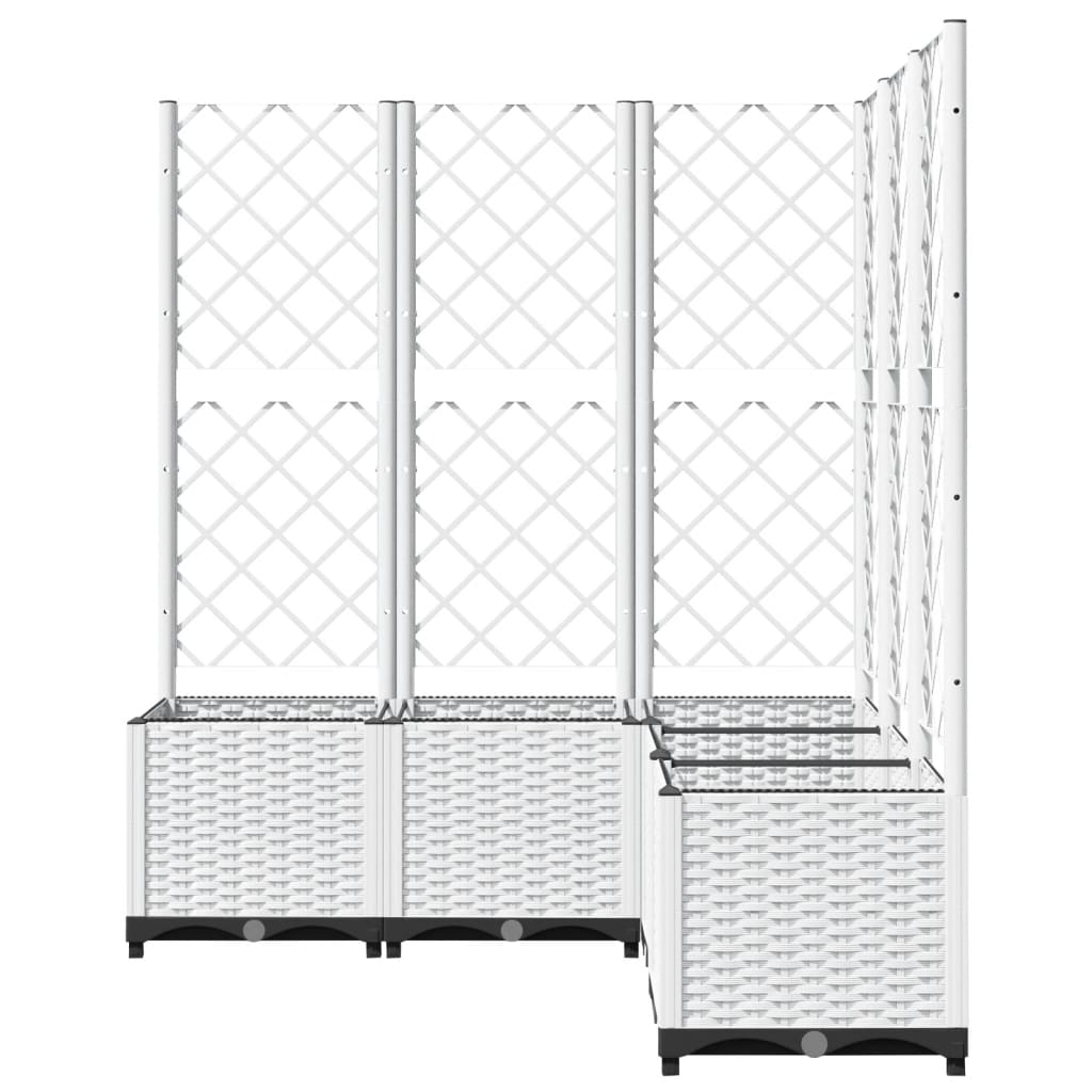 vidaXL Jardinera con Celosía de PP 120x40x136 cm Blanca - Image 15 of 23