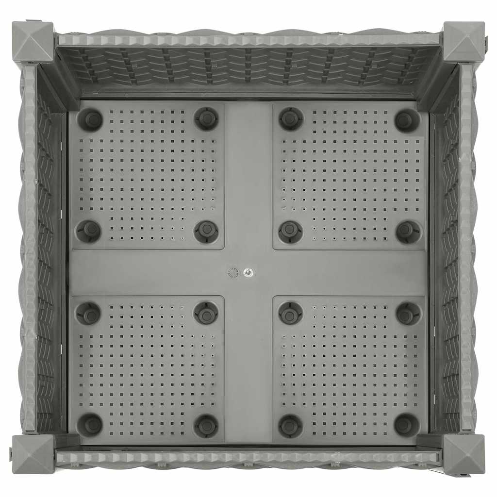 vidaXL Raised Planter, Polypropylene, 40x40x23 cm, Light Grey - Image 13 of 33