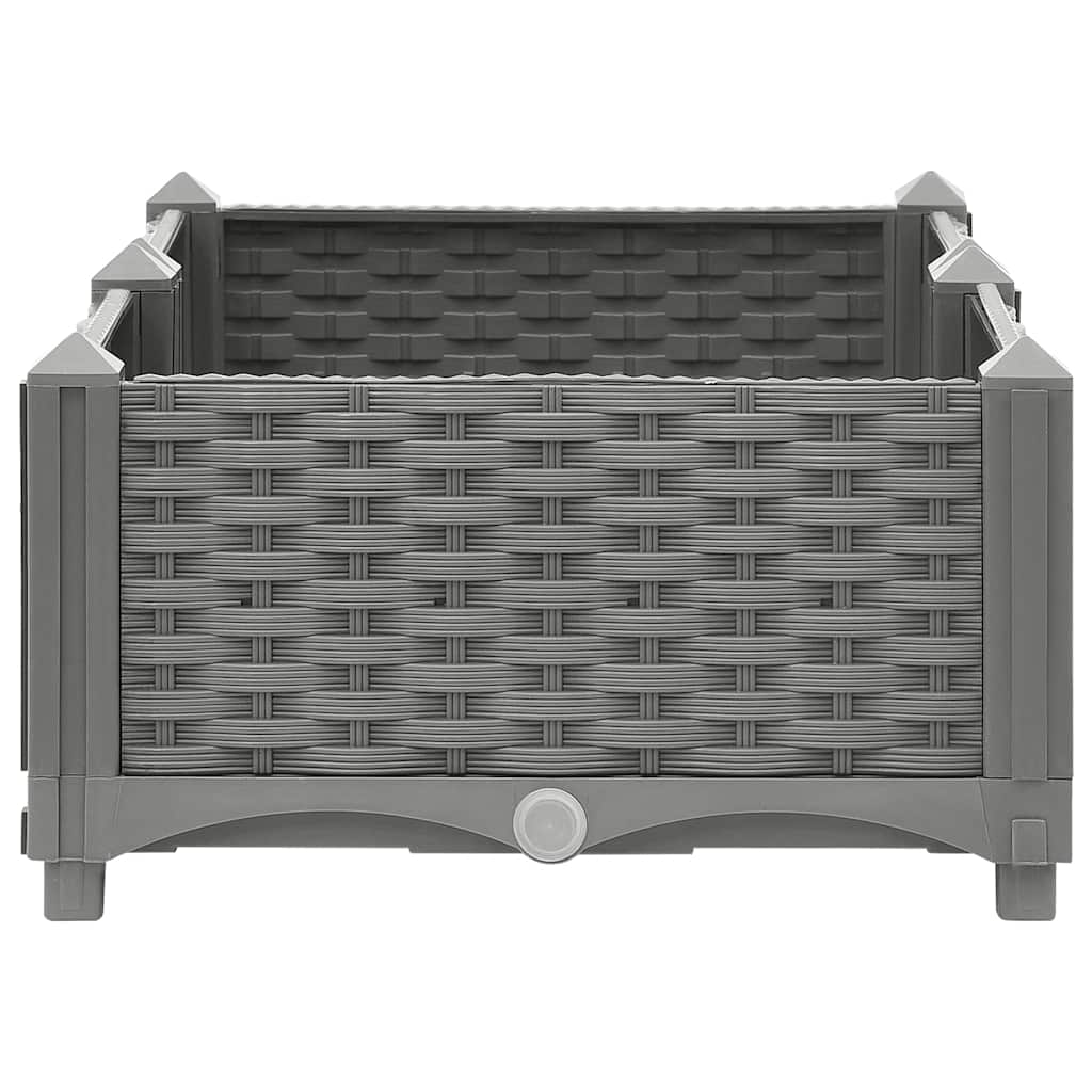 vidaXL Raised Planter, Polypropylene, 80x40x23 cm, Light Gray - Image 15 of 33