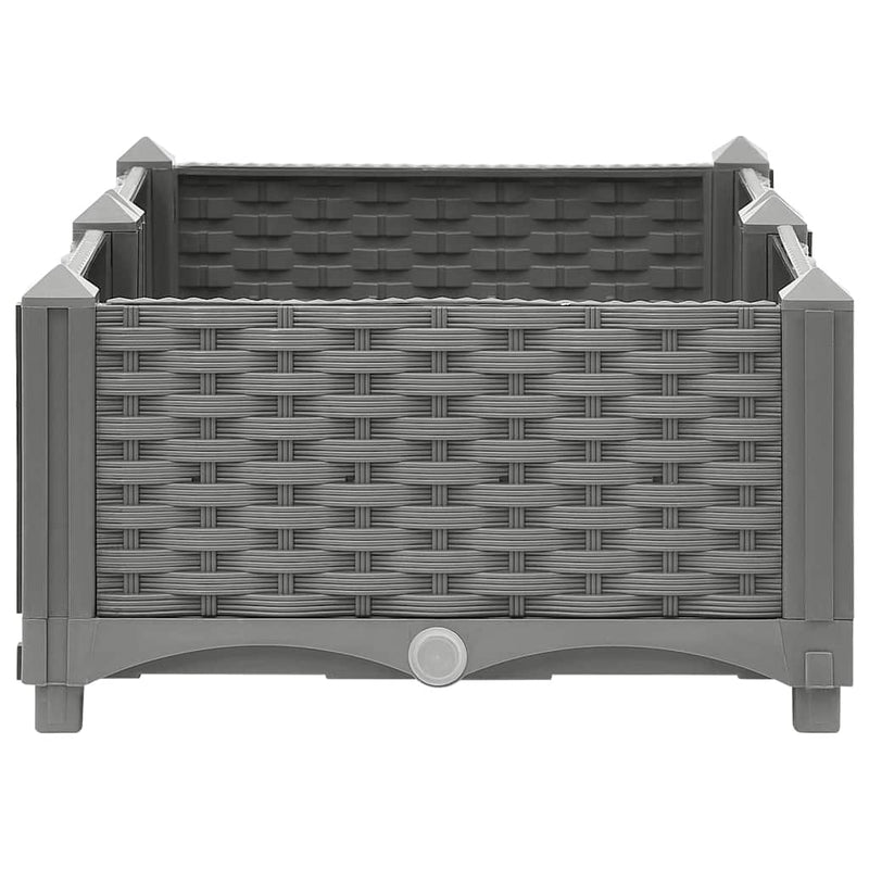 vidaXL Raised Planter, Polypropylene, 80x40x23 cm, Light Gray - Image 15 of 33