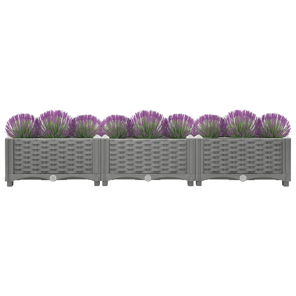 vidaXL Fioriera Rialzata 120x40x23 cm in Polipropilene - Image 2 of 7