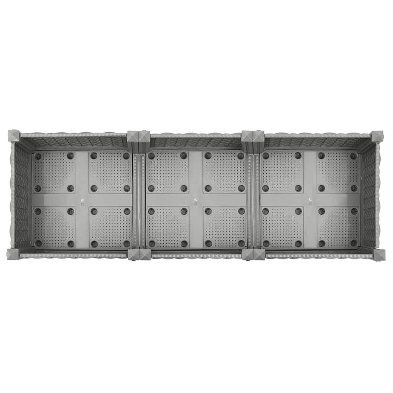 vidaXL Raised Planter, Polypropylene, 40x40x23 cm, Light Grey - Image 16 of 33