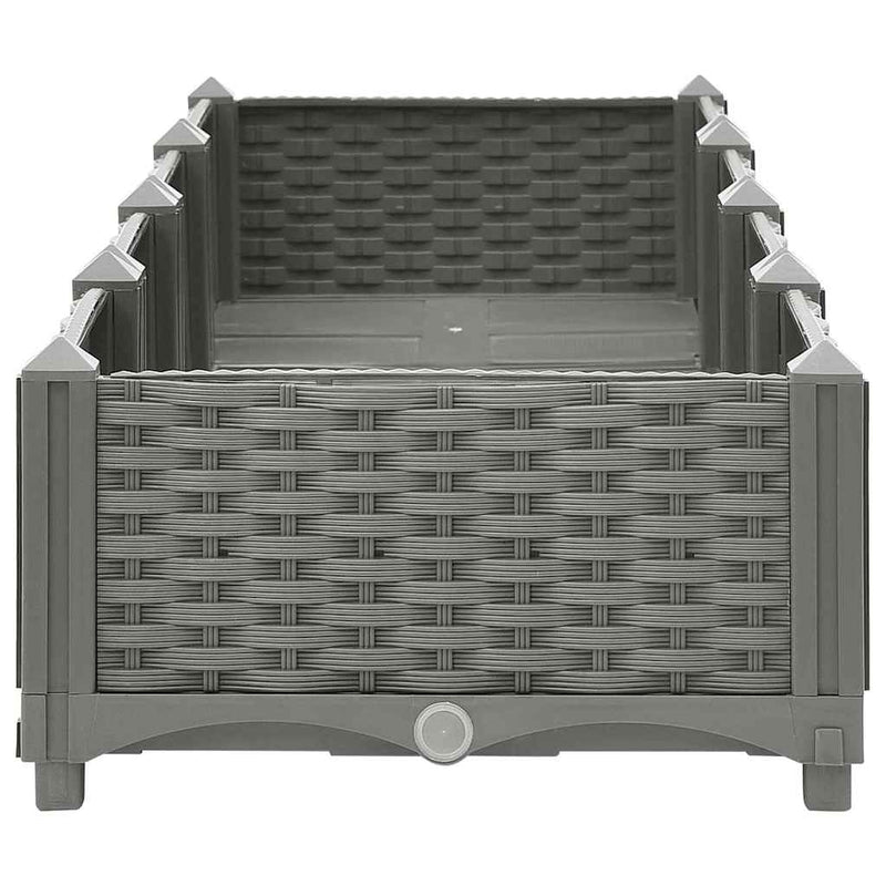 vidaXL Raised Planter, Polypropylene, 160x40x38 cm, Light Grey - Image 22 of 60