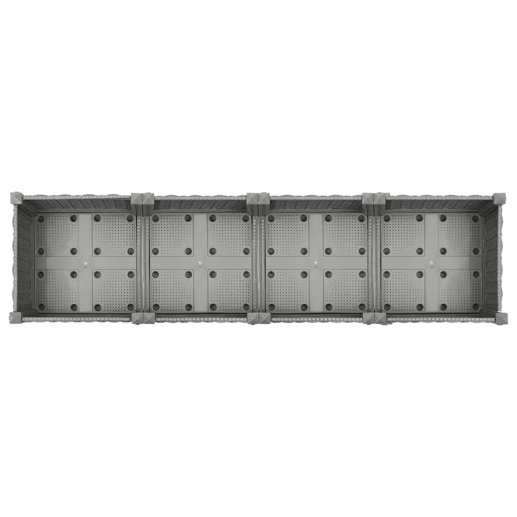 vidaXL Raised Planter, Polypropylene, 40x40x23 cm, Light Grey - Image 20 of 33