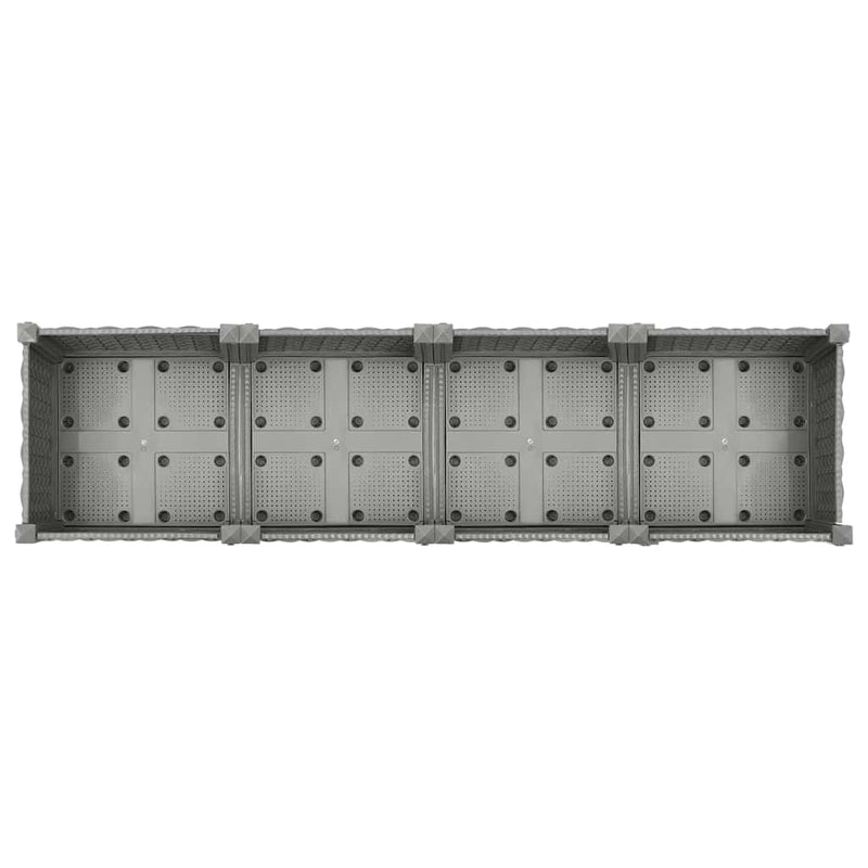 vidaXL Raised Planter, Polypropylene, 40x40x23 cm, Light Grey - Image 20 of 33
