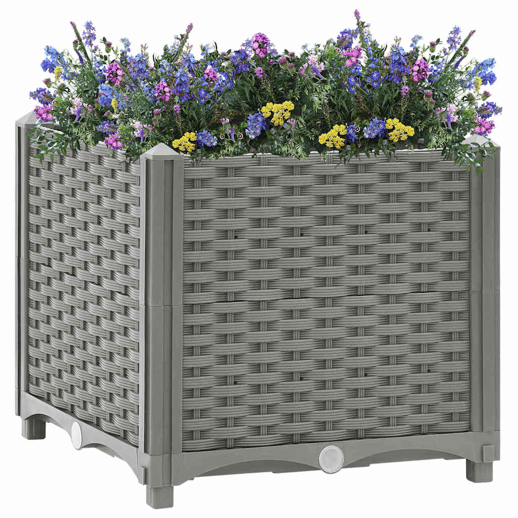 vidaXL Raised Planter, Polypropylene, 160x40x38 cm, Light Grey - Image 4 of 60