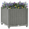 vidaXL Raised Planter, Polypropylene, 40x40x23 cm, Light Grey - Image 4 of 33