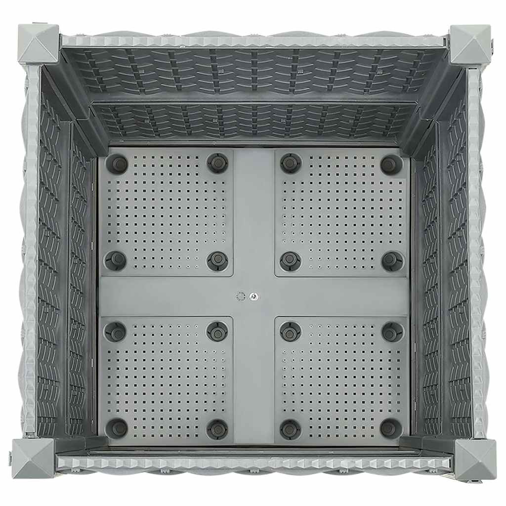vidaXL Raised Planter, Polypropylene, 40x40x23 cm, Light Grey - Image 12 of 33