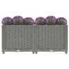vidaXL Raised Planter, Polypropylene, 80x40x23 cm, Light Gray - Image 7 of 33