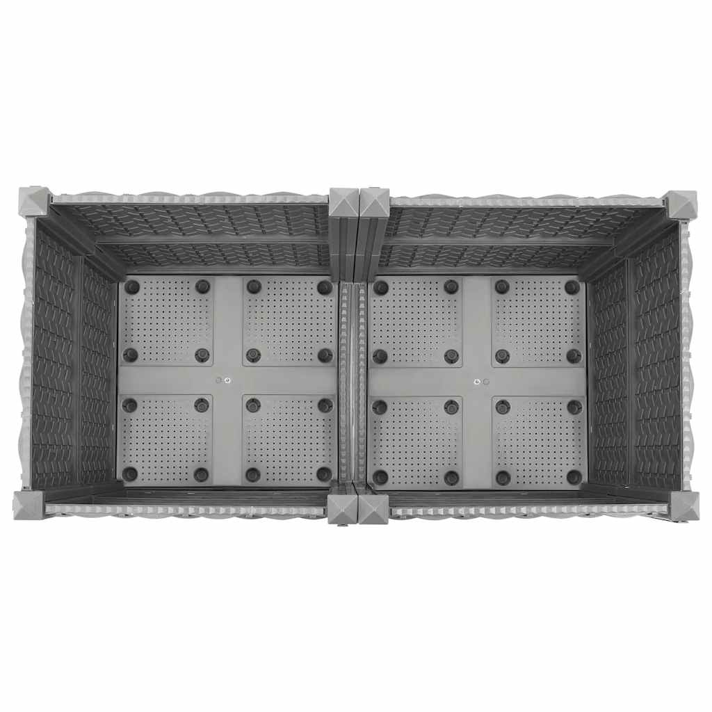 vidaXL Raised Planter, Polypropylene, 80x80x38 cm, Light Grey - Image 20 of 33