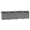 vidaXL Raised Planter, Polypropylene, 160x40x38 cm, Light Grey - Image 1 of 60