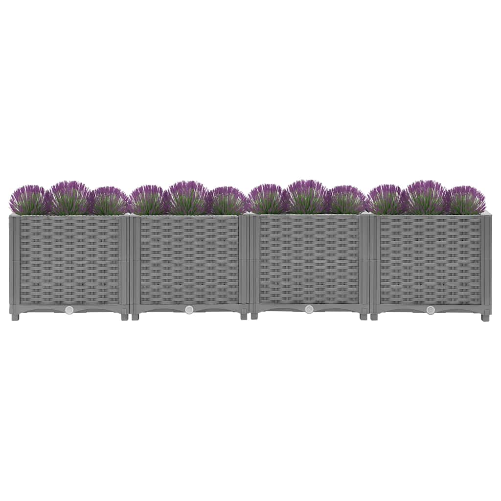vidaXL Raised Planter, Polypropylene, 160x40x38 cm, Light Grey - Image 18 of 60