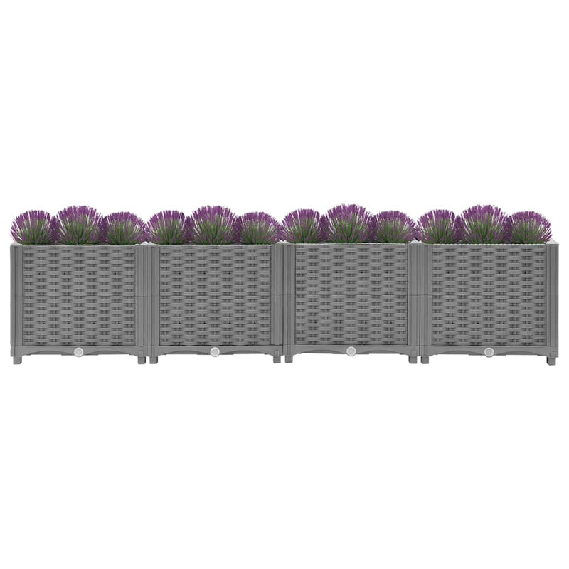 vidaXL Raised Planter, Polypropylene, 160x40x38 cm, Light Grey - Image 18 of 60