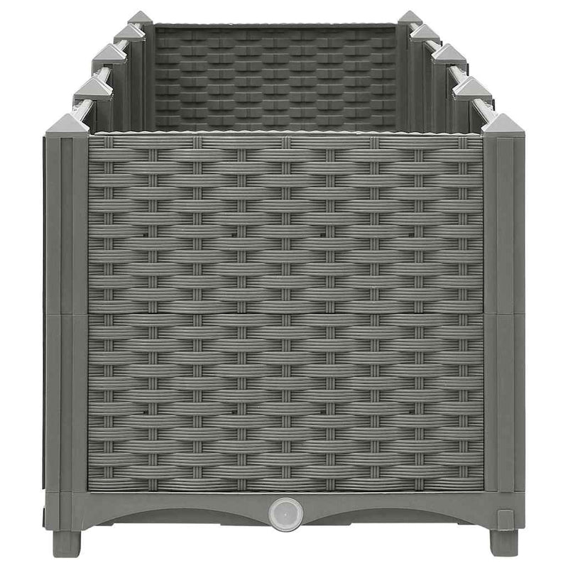 vidaXL Raised Planter, Polypropylene, 160x40x38 cm, Light Grey - Image 26 of 60