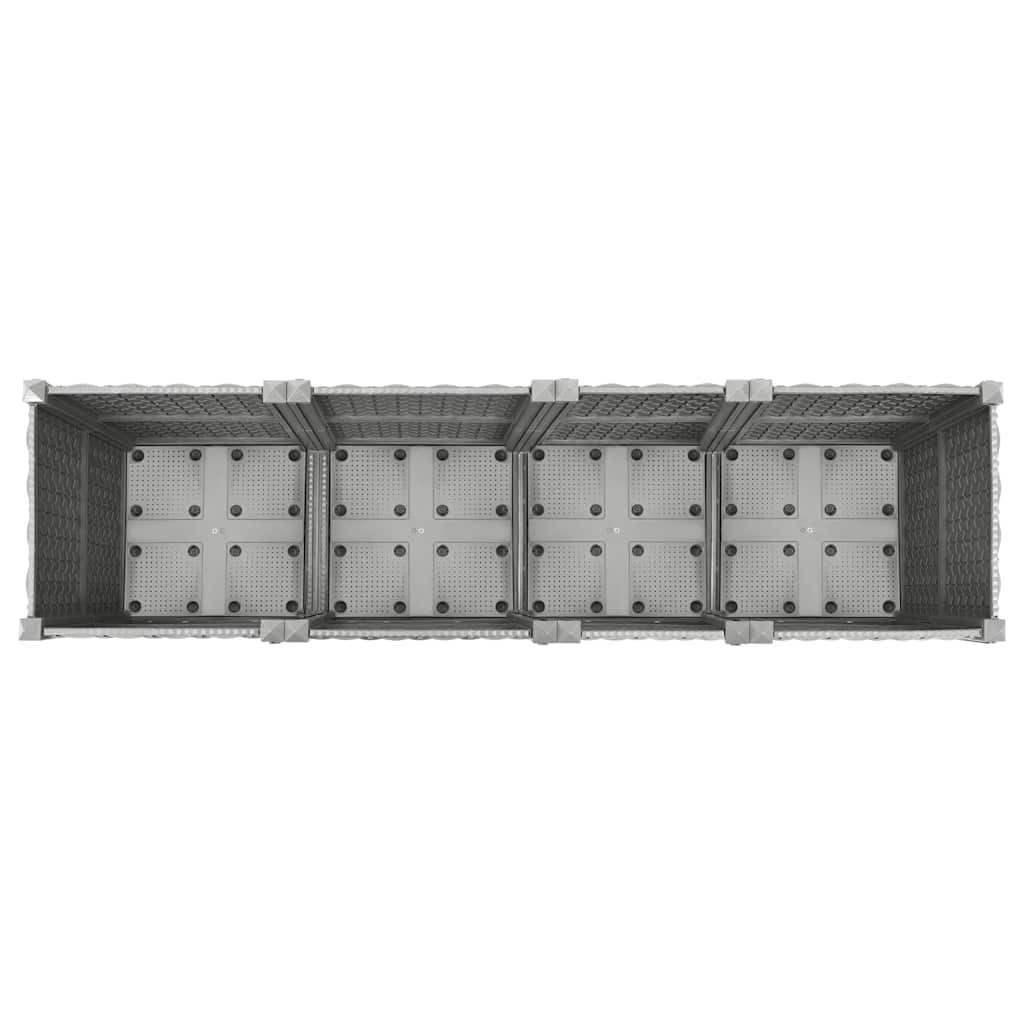 vidaXL Raised Planter, Polypropylene, 160x40x38 cm, Light Grey - Image 31 of 60