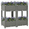 vidaXL Raised Planter, Polypropylene, 80x40x23 cm, Light Gray - Image 3 of 33