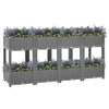 vidaXL Raised Planter, Polypropylene, 160x40x38 cm, Light Grey - Image 5 of 60
