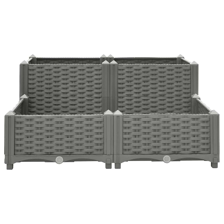 Fioriera Rialzata in Polipropilene 80x80x38 cm Grigio Chiaro - immagine 1 | SolPatio