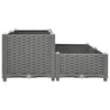 vidaXL Raised Planter, Polypropylene, 80x80x38 cm, Light Grey - Image 12 of 33
