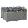 vidaXL Raised Planter, Polypropylene, 80x80x38 cm, Light Grey - Image 4 of 33