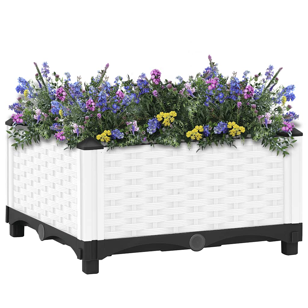 vidaXL Raised Planter, Polypropylene, 40x40x23 cm, Light Grey - Image 5 of 33