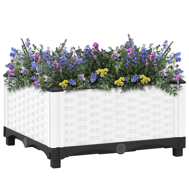 vidaXL Raised Planter, Polypropylene, 40x40x23 cm, Light Grey - Image 5 of 33
