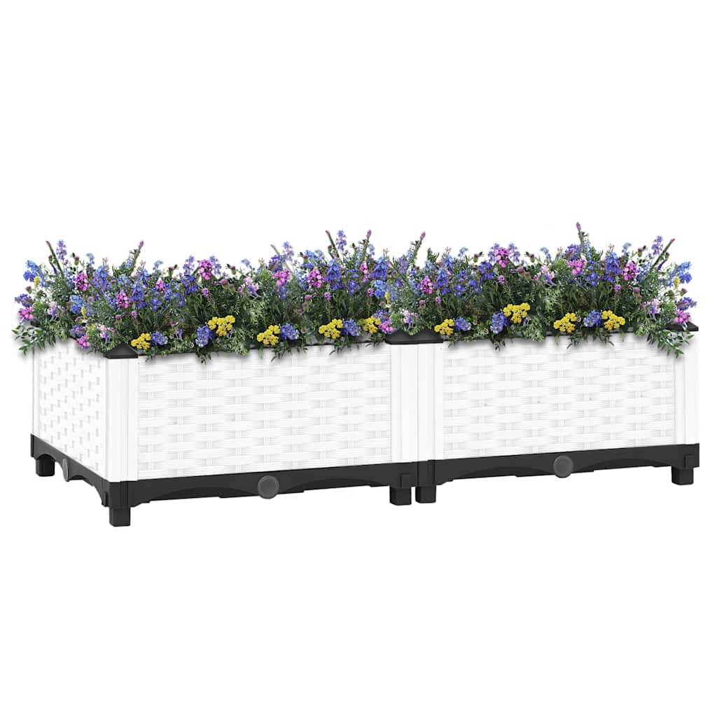 vidaXL Raised Planter, Polypropylene, 80x40x23 cm, Light Gray - Image 5 of 33