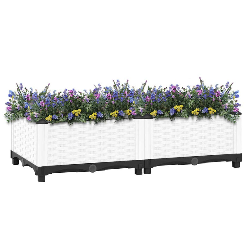 vidaXL Raised Planter, Polypropylene, 80x40x23 cm, Light Gray - Image 5 of 33
