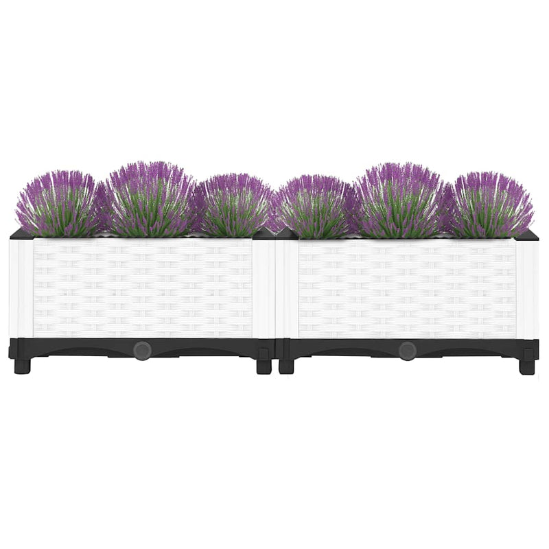 vidaXL Raised Planter, Polypropylene, 80x40x23 cm, Light Gray - Image 6 of 33