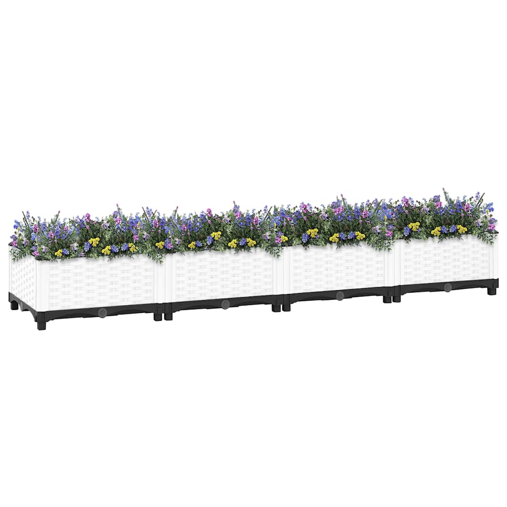 vidaXL Raised Planter, Polypropylene, 160x40x38 cm, Light Grey - Image 7 of 60