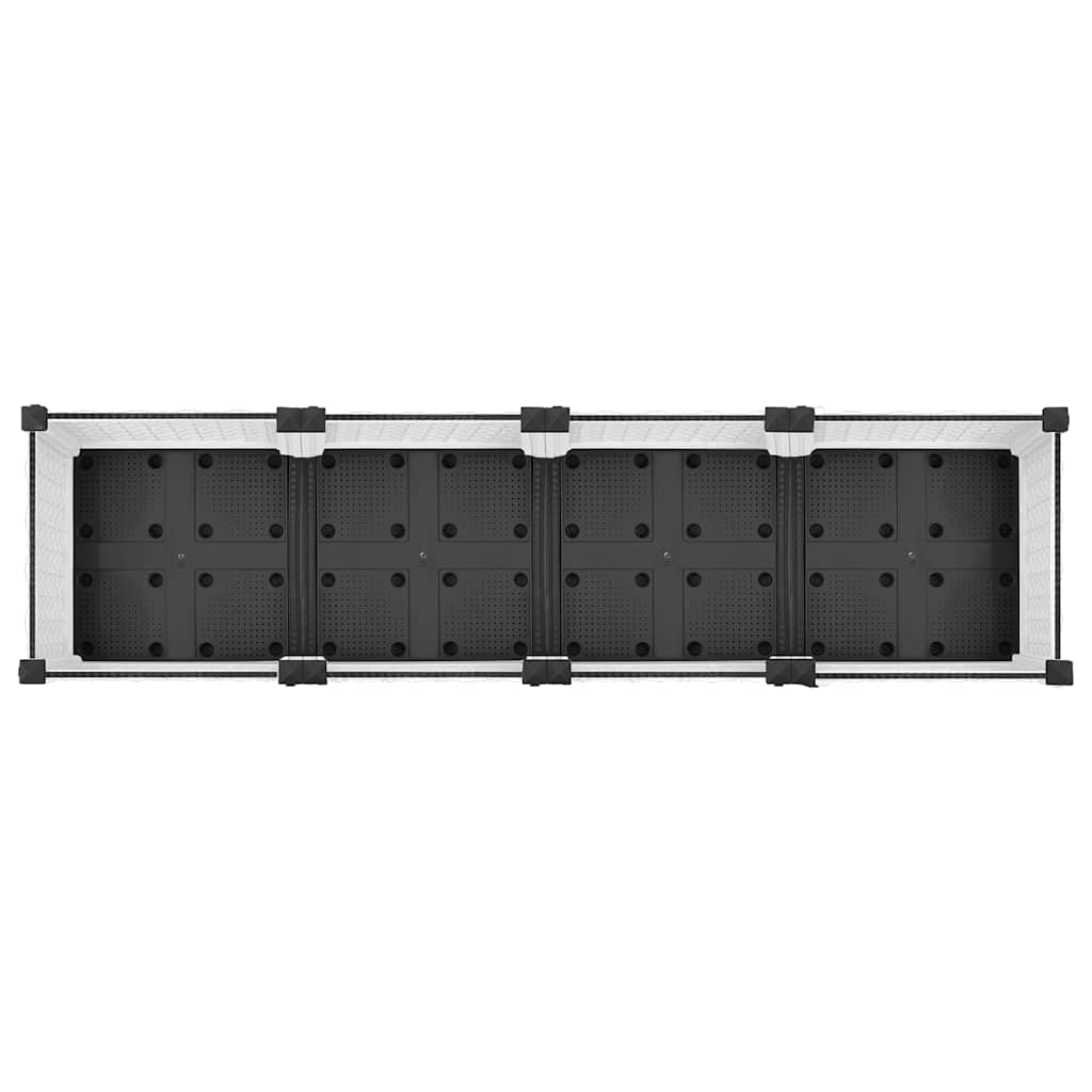 vidaXL Raised Planter, Polypropylene, 160x40x38 cm, Light Grey - Image 29 of 60