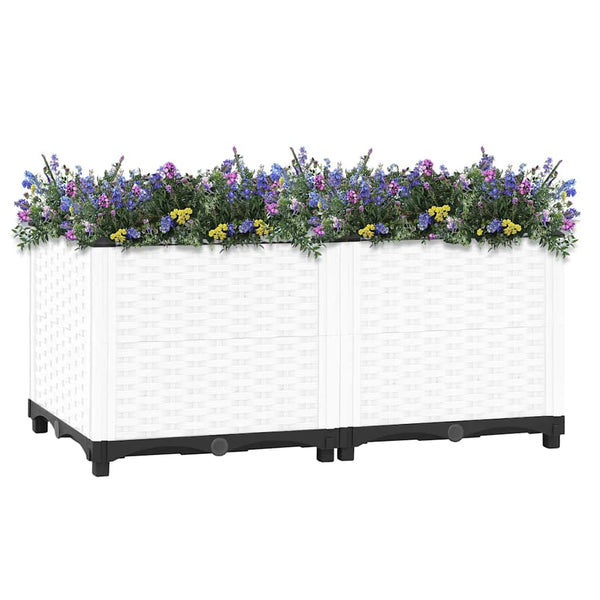 Fioriera Rialzata in Polipropilene 80x80x38 cm Grigio Chiaro - immagine 2 | SolPatio