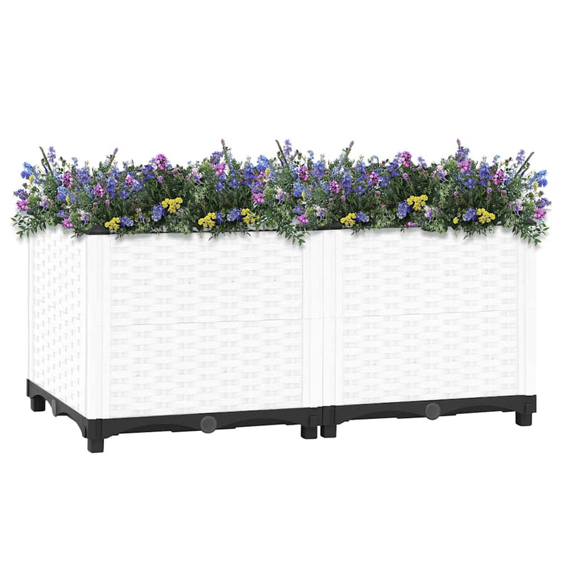 vidaXL Raised Planter, Polypropylene, 80x80x38 cm, Light Grey - Image 2 of 33