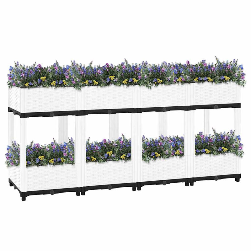 vidaXL Raised Planter, Polypropylene, 160x40x38 cm, Light Grey - Image 9 of 60