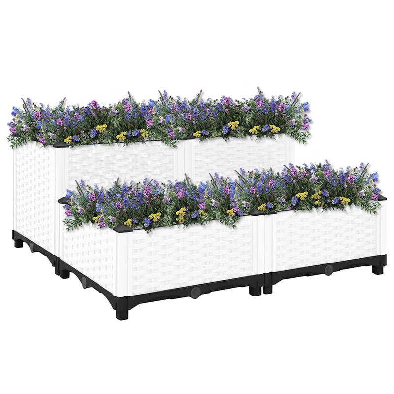 vidaXL Raised Planter, Polypropylene, 80x80x38 cm, Light Grey - Image 3 of 33