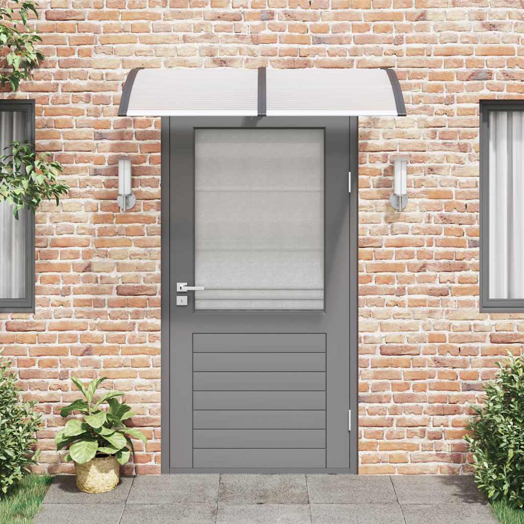 vidaXL Tettoia per Porta Policarbonato 150x100 cm Nera - Image 7 of 18