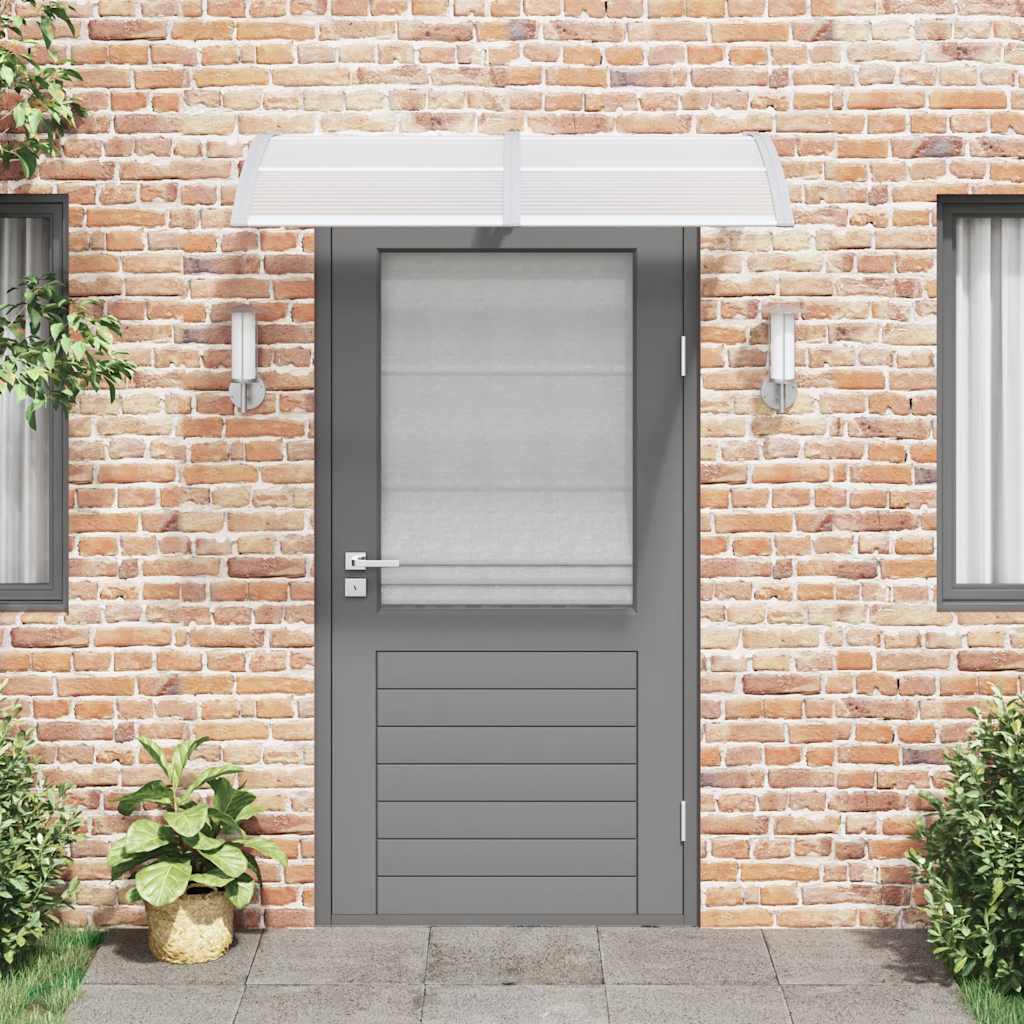 vidaXL Marquesina para Puerta de Policarbonato 150x100 cm Gris - Image 5 of 12