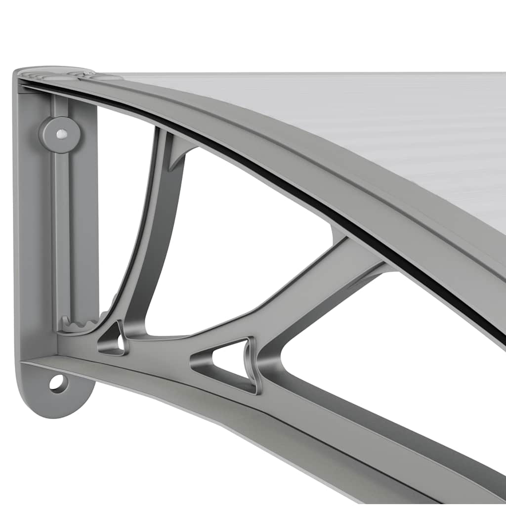 vidaXL Marquesina para Puerta de Policarbonato 150x100 cm Gris - Image 10 of 12