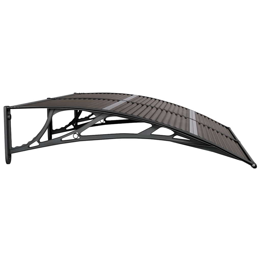 vidaXL Tettoia per Porta Policarbonato 150x100 cm Nera - Image 11 of 18
