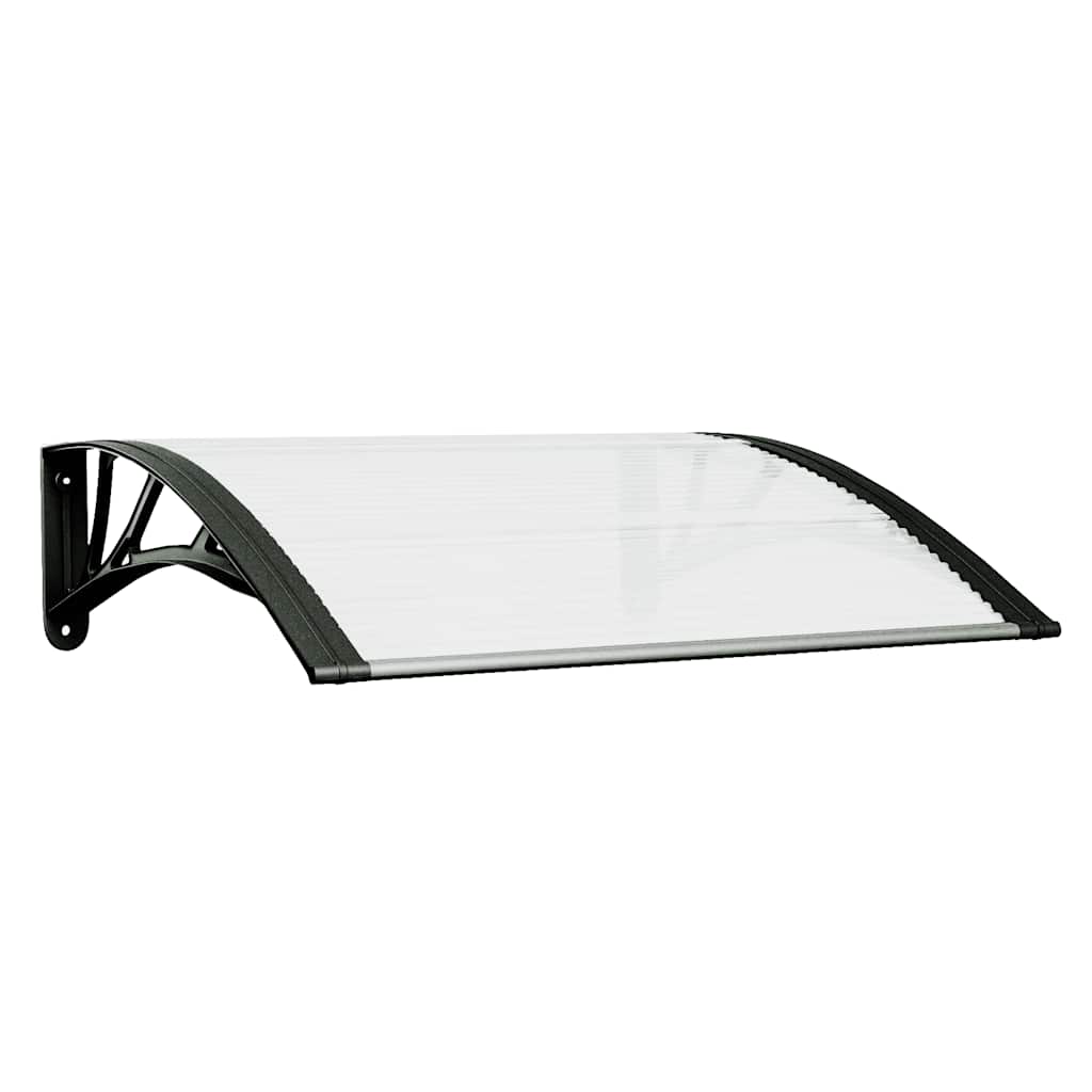 SolPatio Tettoia Pensilina per Porta 150x75 cm in Policarbonato e Alluminio Nero/Trasparente - Image 8 of 24