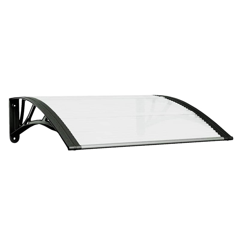 Tettoia per Porta in Policarbonato 150x75 cm Nero e Trasparente - immagine 6 | SolPatio - Image 6 of 24