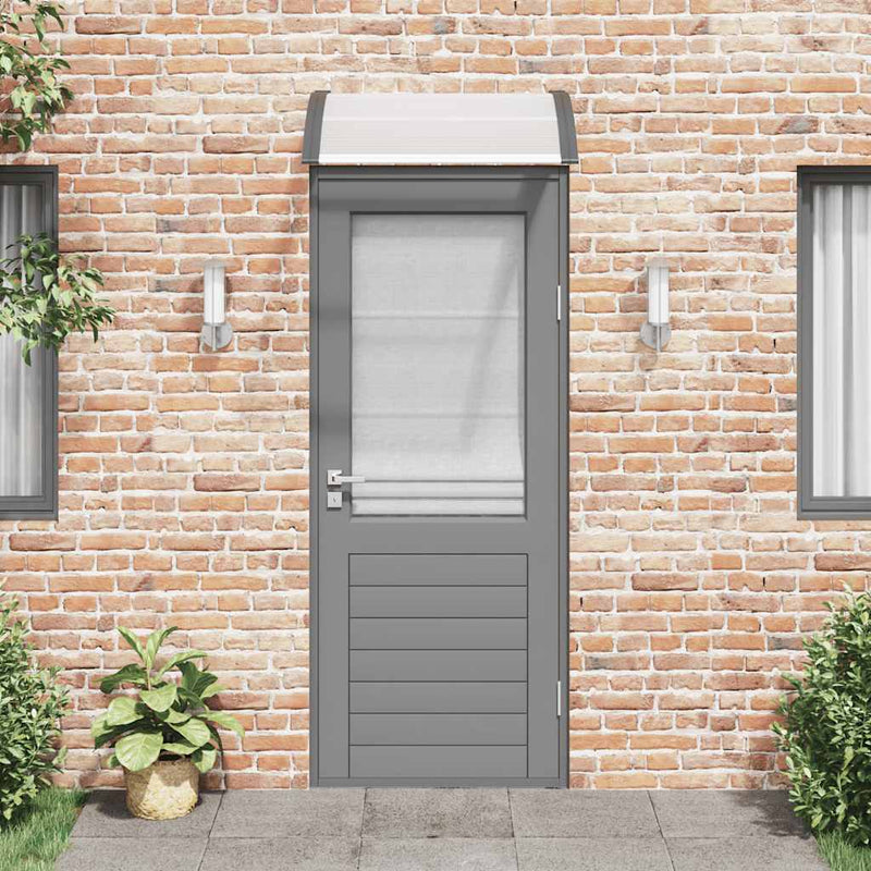Tettoia per Porta in Policarbonato 150x75 cm Nero e Trasparente - immagine 9 | SolPatio - Image 9 of 24