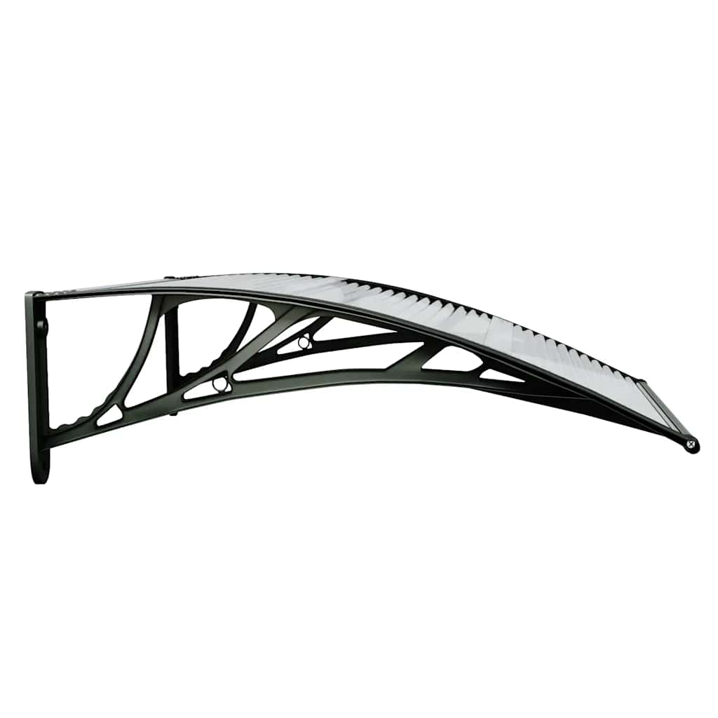 Tettoia per Porta in Policarbonato 150x75 cm Nero e Trasparente - immagine 16 | SolPatio - Image 16 of 24