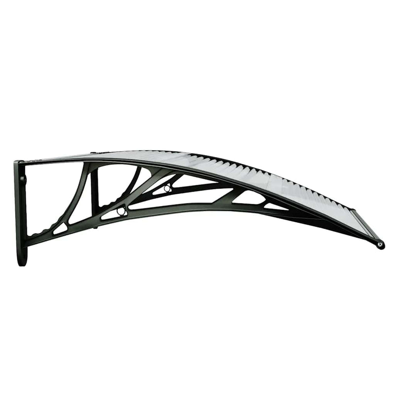 Tettoia per Porta in Policarbonato 150x75 cm Nero e Trasparente - immagine 16 | SolPatio - Image 16 of 24