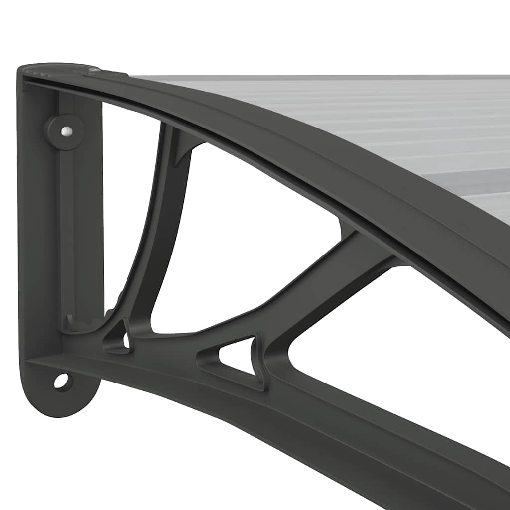 Tettoia per Porta in Policarbonato 150x75 cm Nero e Trasparente - immagine 18 | SolPatio - Image 18 of 24