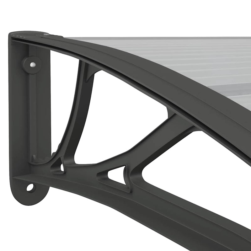 Tettoia per Porta in Policarbonato 150x75 cm Nero e Trasparente - immagine 18 | SolPatio - Image 18 of 24