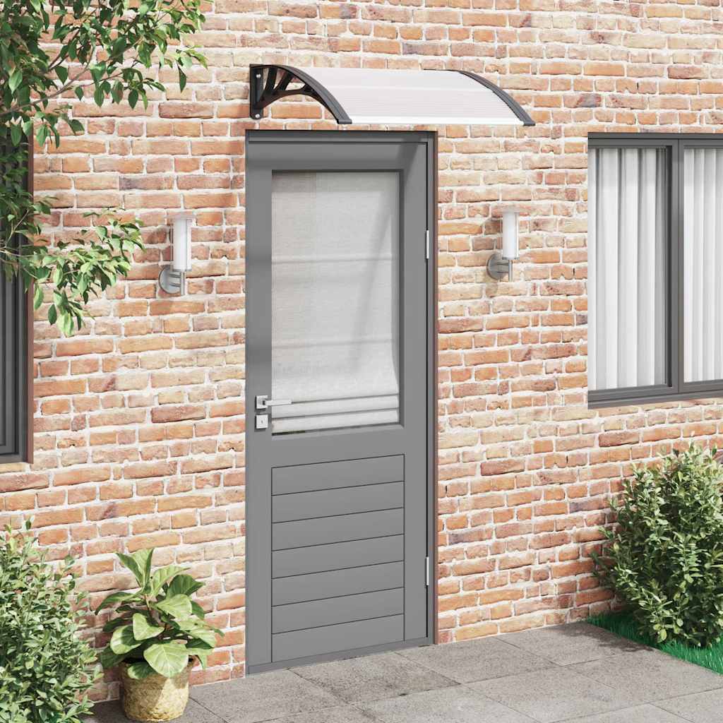 SolPatio Tettoia Pensilina per Porta 150x75 cm in Policarbonato e Alluminio Nero/Trasparente - Image 1 of 24