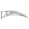 vidaXL Door Awning Polycarbonate 80x75 cm Grey Transparent - Image 8 of 12
