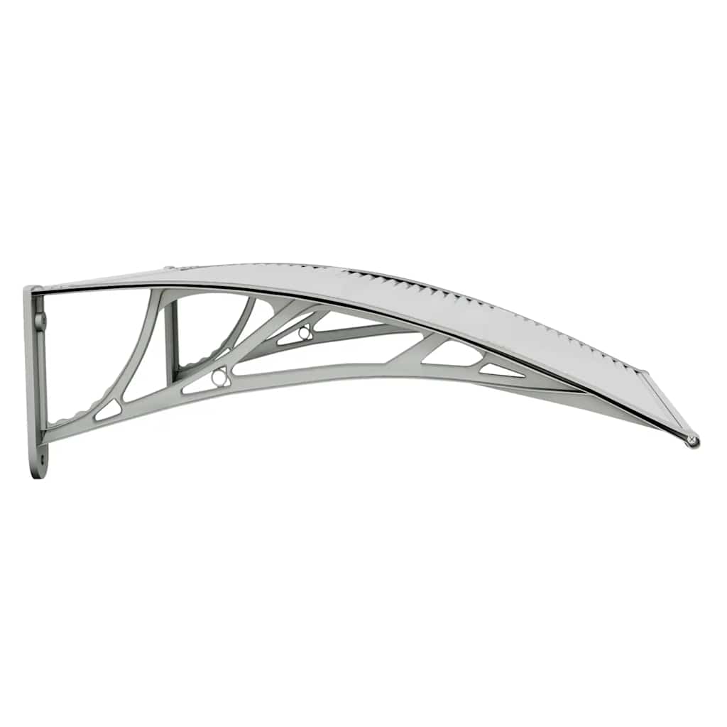 vidaXL Door Awning Polycarbonate 80x75 cm Grey Transparent - Image 8 of 12